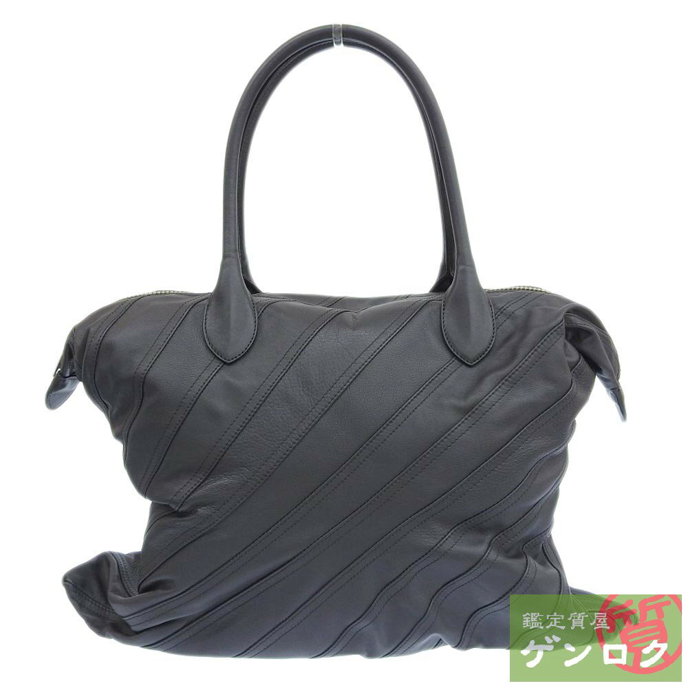 【中古】LOEWE ロエベ コムデギャルソン×ジュンヤ ワタナベ トートバッグ ショルダーバッグ ブラック レザー レディース【質屋】【代引き手数料無料】