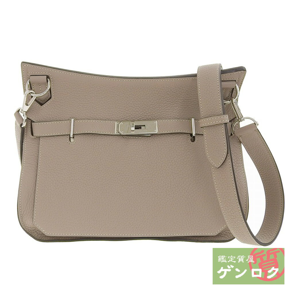 【中古】HERMES エルメス ジプシエール28 2WAYバッグ 斜め掛け ショルダーバッグ クラッチバッグ グレージュ レザー □N刻印(2010年) レディース【質屋】【代引き手数料無料】