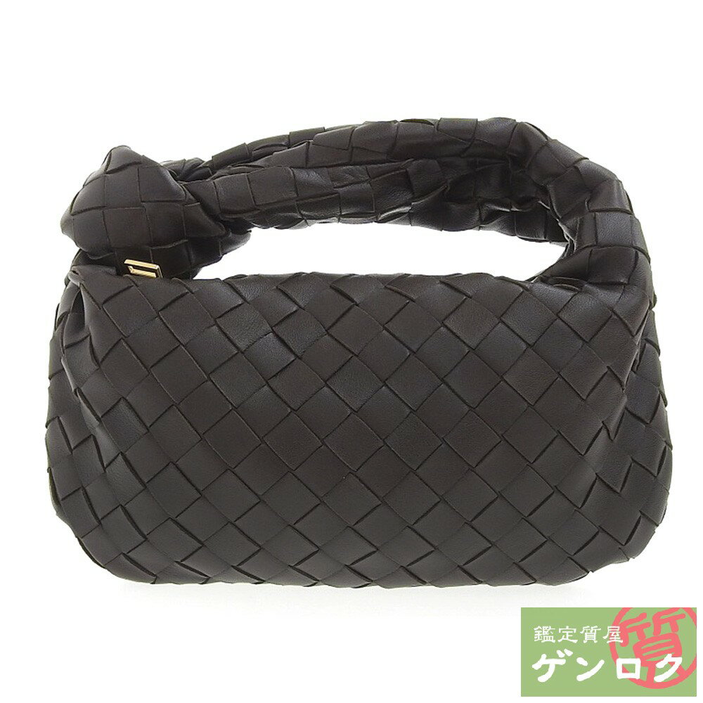 【中古】BOTTEGAVENETA ボッテガヴェネタ イントレチャート ミニジョディ ワンハンドル ハンドバッグ ショルダーバッグ ブラウン レザー レディース【質屋】【代引き手数料無料】