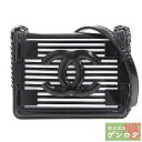 【中古】CHANEL シャネル レゴチェーンショルダー ポーチ 斜め掛け ショルダーバッグ ブラック×ホワイト パテントレザー 19番台 レディース【質屋】【代引き手数料無料】