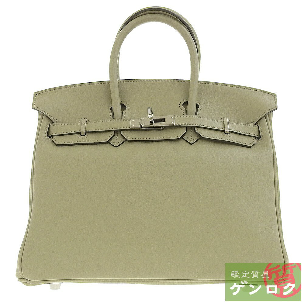 【中古】HERMES エルメス スイフト バーキン25 ハンドバッグ グリーン系 レザー X刻印(セージ) レディース【質屋】【代引き手数料無料】