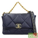 【中古】CHANEL シャネル シャネル19 ショルダーバッグ チェーンショルダー ハンドバッグ 斜め掛け ネイビー レザー 30番台 レディース【質屋】【代引...