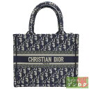 【中古】Dior ディオール ブックトート スモール トートバッグ ハンドバッグ ネイビー系 キャンバス レディース【質屋】【代引き手数料無料】(4)
