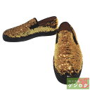 【中古】 クリスチャンルブタン スパンコール スリッポン 靴 43 27.5cm ブラックゴールド Christian Louboutin【質屋】【代引き手数料無料】