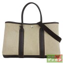 【中古】 エルメス ガーデンパーティTPM ハンドバッグ 2WAY ショルダーバッグ □H刻印(2004年) キャンバス×レザー ベージュ×ブラウン HERMES【質屋】【代引き手数料無料】