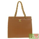 【中古】CHANEL シャネル チェーントートバッグ ハンドバッグ ブラウン キャビア 4番台 レディース【質屋】【代引き手数料無料】(4)