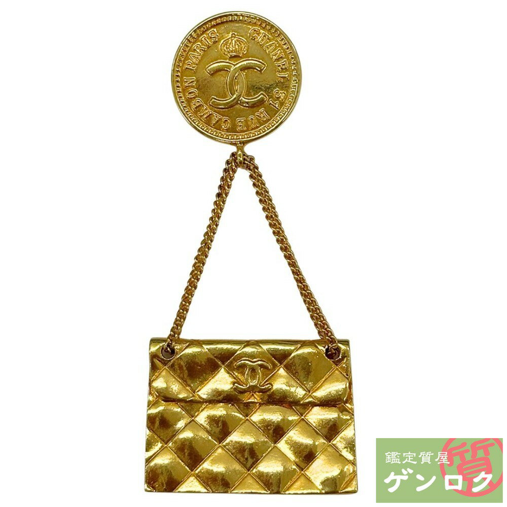 【中古】CHANEL シャネル マトラッセ バッグ モチーフ GP ブローチ【質屋】【代引き手数料無料】