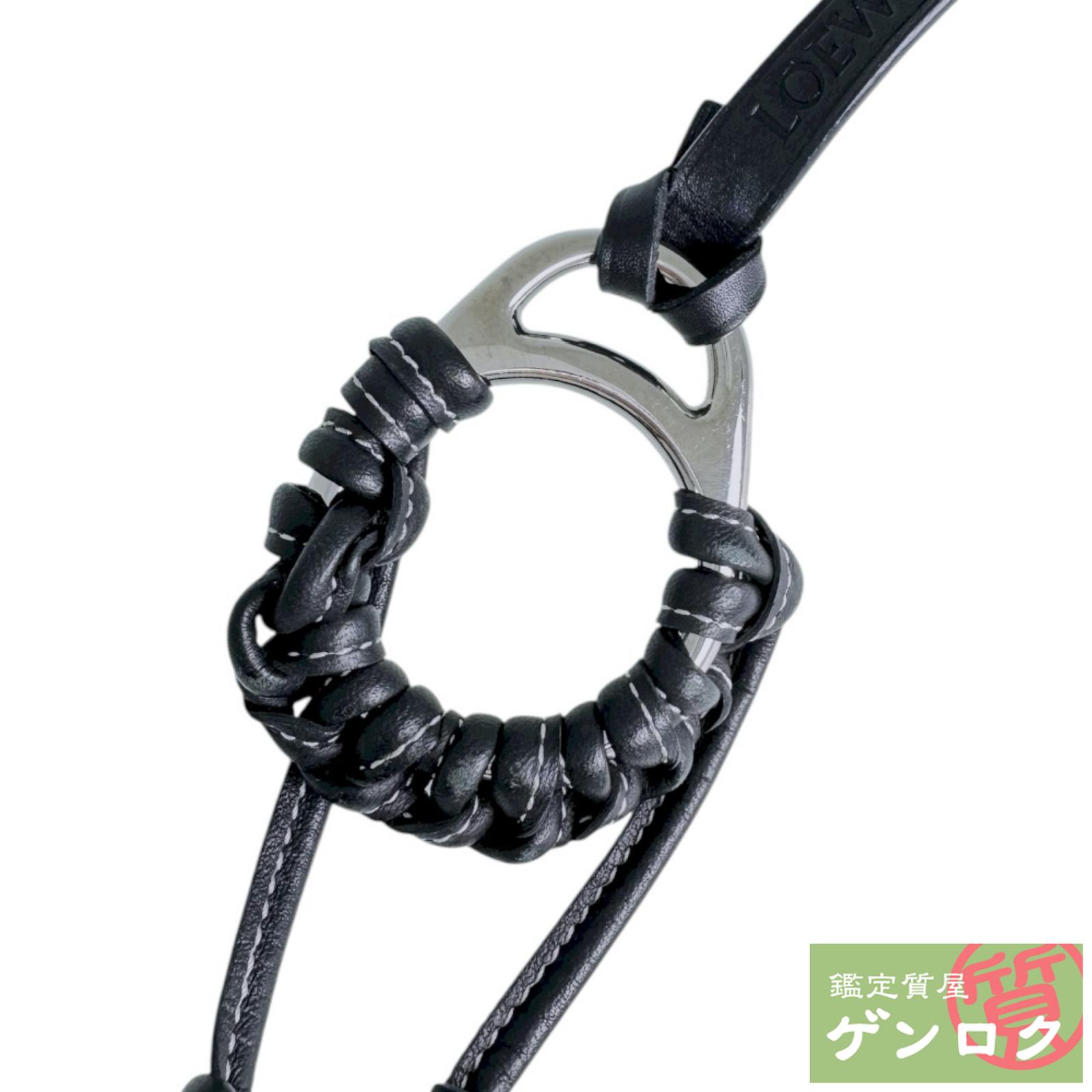 【中古】 ロエベ チャーム レザー ブラック/シルバー色 LOEWE【質屋】【代引き手数料無料】