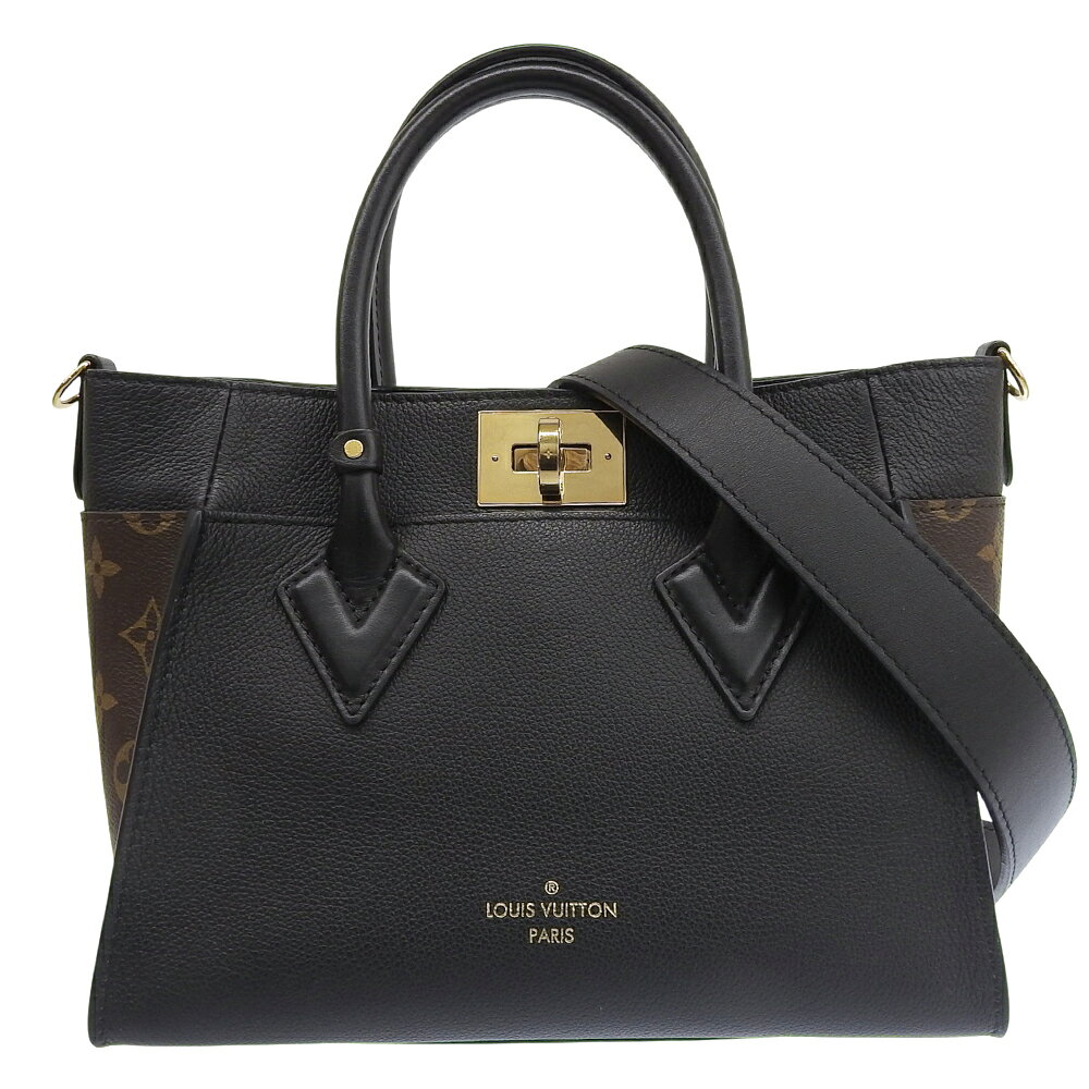 LOUIS VUITTON - 【中古】 ルイヴィトン モノグラム オンマイサイドPM ショルダーバッグ M57728 モノグラム×カーフレザー ノワール ルイ・ヴィトン ヴィトン LOUIS VUITTON【質屋】【代引き手数料無料】