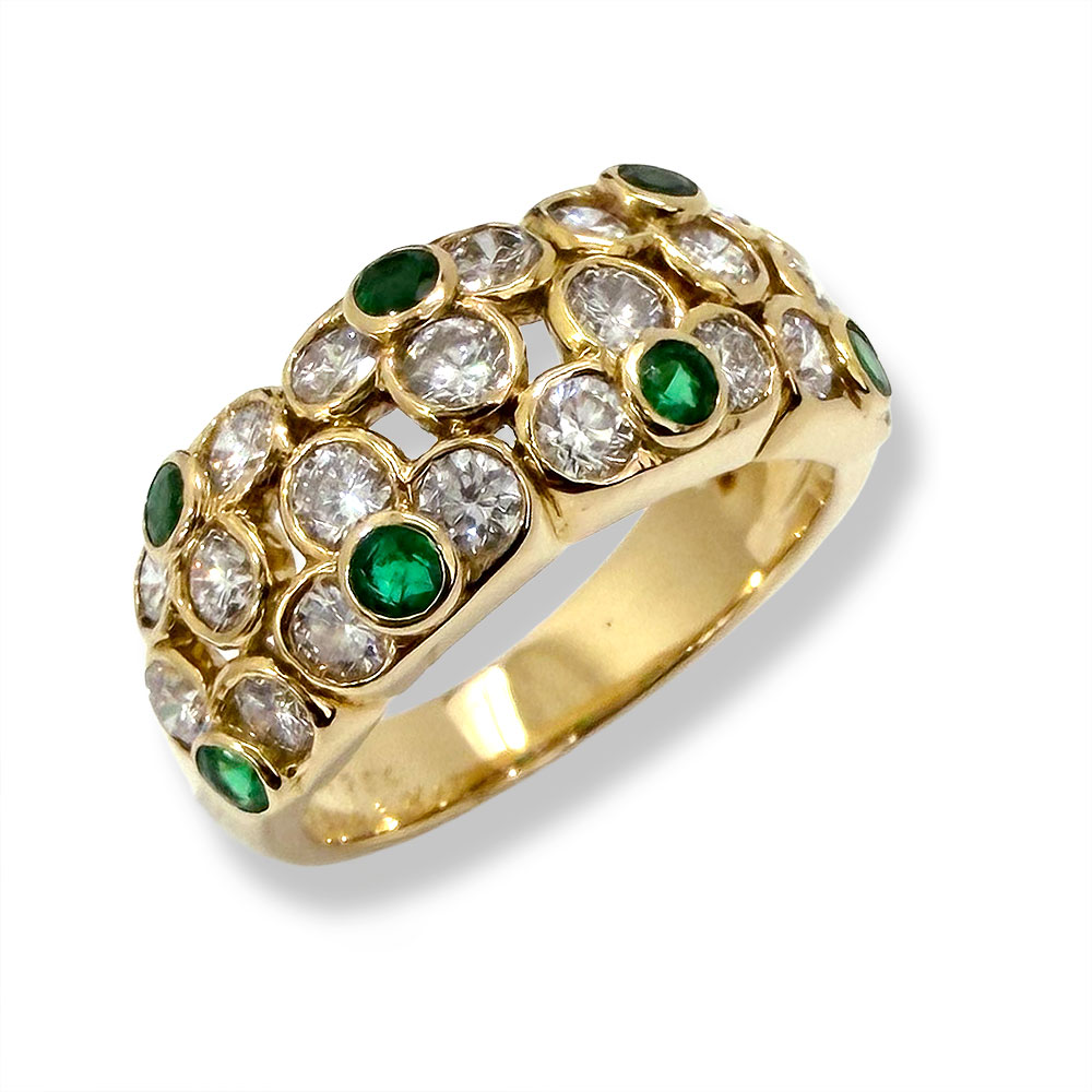 中古 ヴァンクリーフ＆アーペル エメラルド ダイヤ リング 指輪 750 #52(11号) Van Cleef & Arpels auc-genroku-10006158 鑑定質屋 ゲンロク サンプル画像2