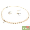 【中古】 ミキモト パール イヤリング ネックレス Mチャーム付 リング 指輪 三点セット ジュエリーセット MIKIMOTO【質屋】【代引き手数料無料】