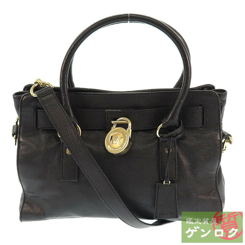 【中古】 マイケルコース 2WAY トートバッグ ハンドバッグ トート レザー ブラック 黒 Michael Kors【質屋】【代引き手数料無料】