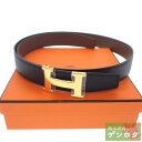 【中古】 エルメス コンスタンス Hベルト ベルト C刻印 2018年 ヴォーエプソン ネイビー ブラウン エトゥープ HERMES【質屋】【代引き手数料無料】