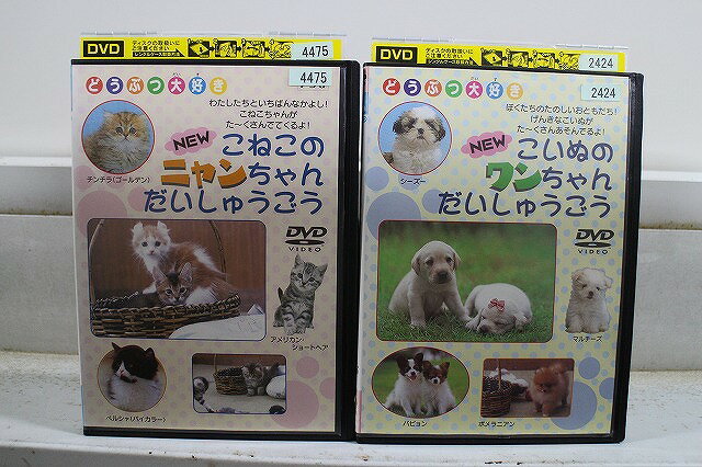 【中古】 DVD どうぶつ大好き こねこのニャンちゃんだいしゅうごう + こいぬのワンちゃんだいしゅうごう 2本set ※ケース無し発送 ZX656