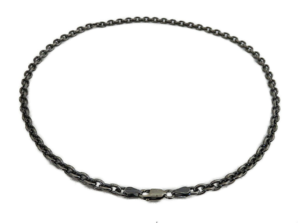 シルバー 燻しあずきチェーン カット無し シルバー925 4.5mm 50cm  