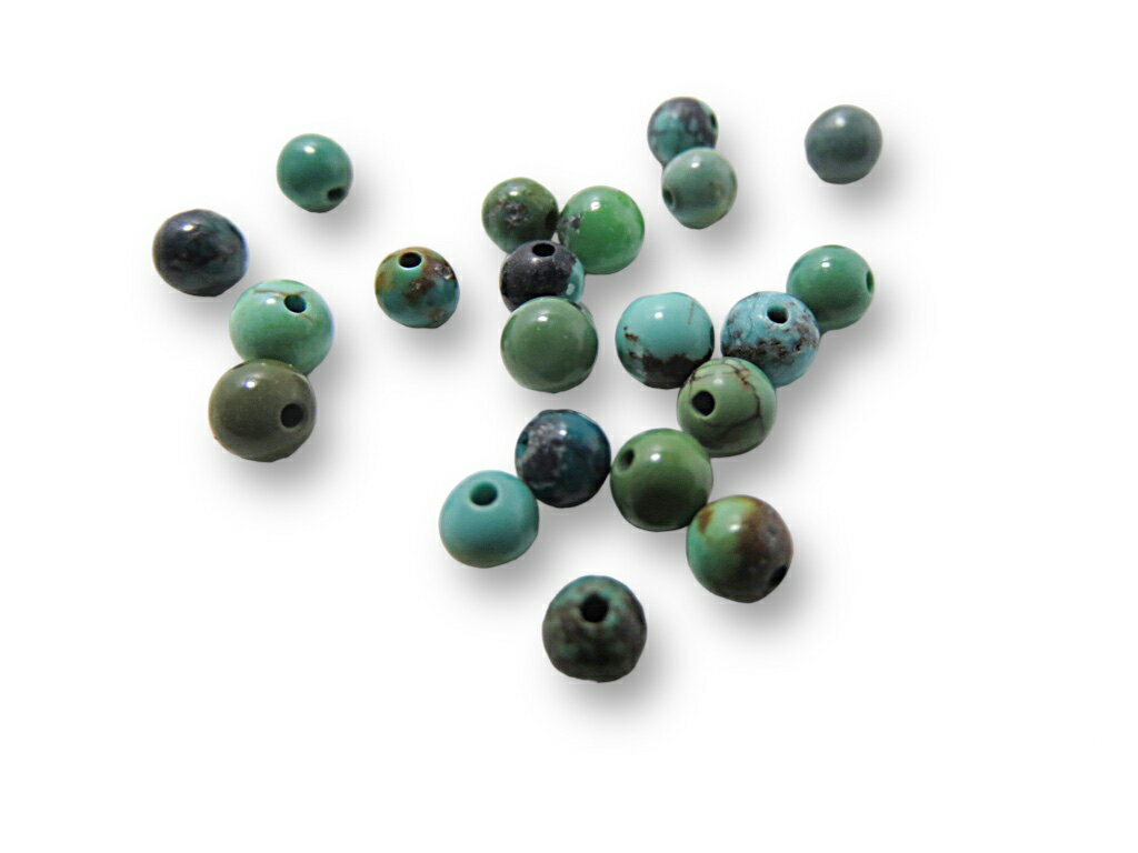 ターコイズ ビーズ 4mm 丸玉10個入 インディアンジュエリー カスタム ネックレス ブレスレット ナバホ, INCA