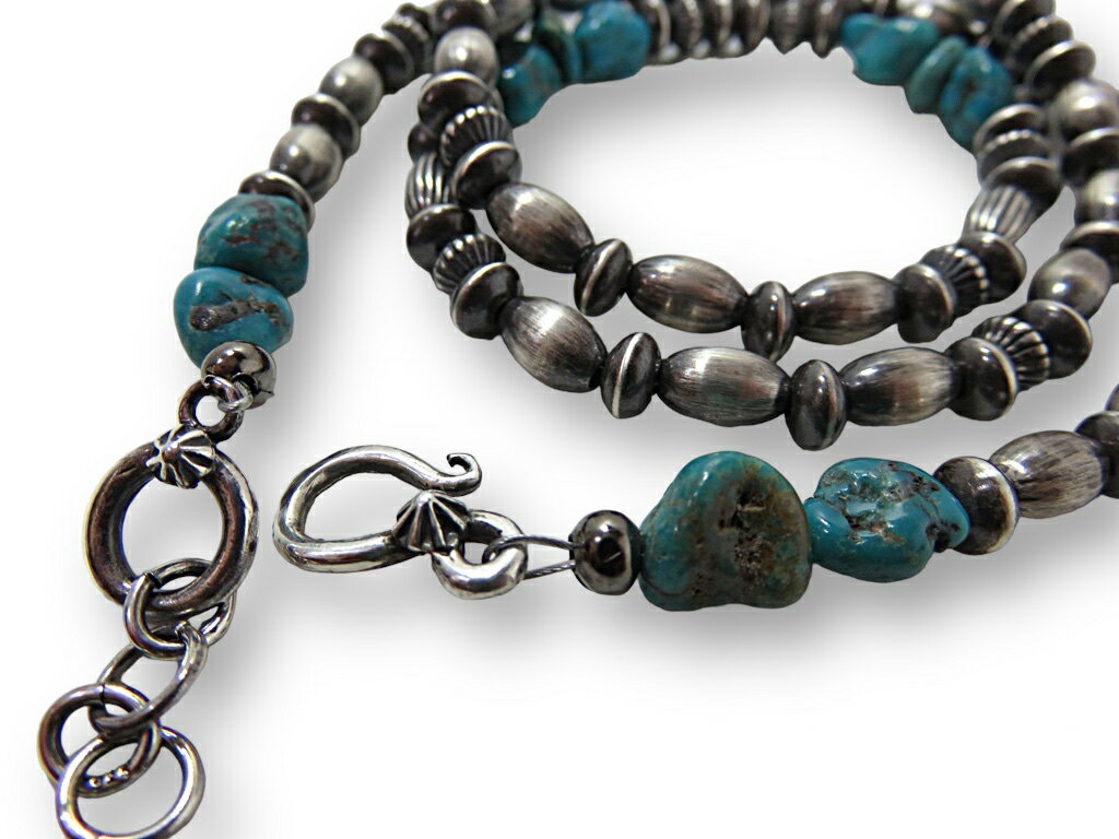 インディアンジュエリー ネックレス ターコイズ ナバホパール ハンドメイド シルバー925 INCA