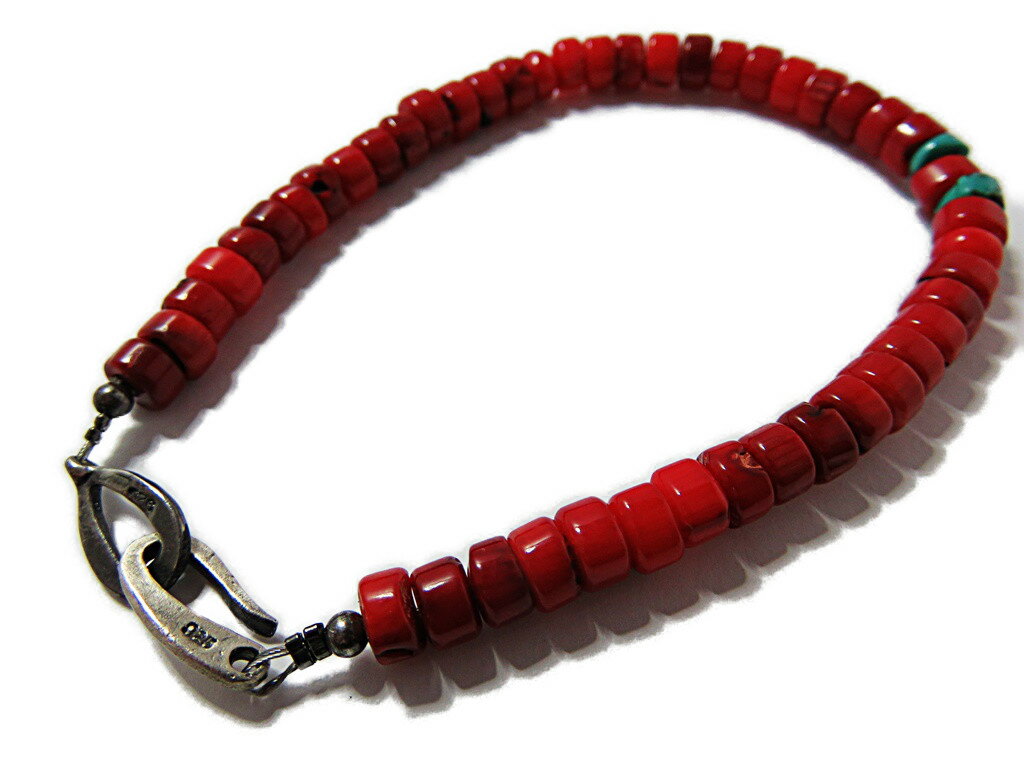 インディアンジュエリー ターコイズ ブレスレット コーラル トルコ石 シルバー925 ナバホ,INCA sale