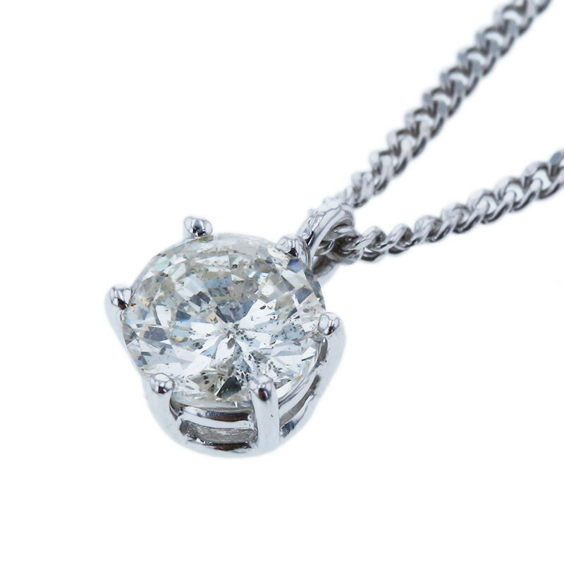 Pt850 プラチナ ダイヤ1.01ct ネックレス レディース 【中古】