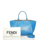 フェンディ トロワジュール ハンドバッグ ショルダーバッグ 2WAY 8BH279 ブルー レザー レディース FENDI 【中古】