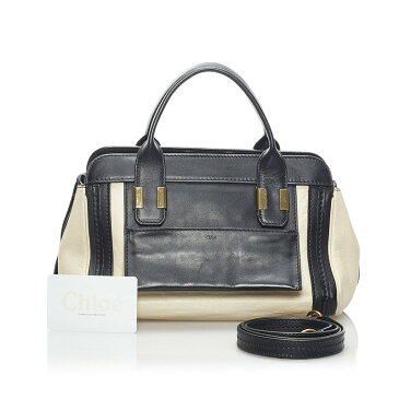 クロエ リトルアリス ハンドバッグ ショルダーバッグ 2WAY ブラック ホワイト レザー レディース Chloe 【中古】