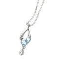 スタージュエリー K10WG ホワイトゴールド ブルートパーズ ダイヤ0.01ct ネックレス ペンダント レディース STAR JEWELRY 【中古】