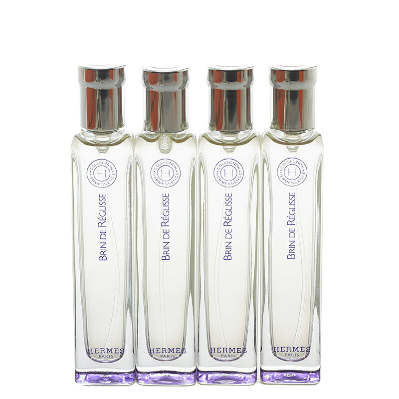 エルメス オードトワレ ブラン ドゥ レグリス BRIN DE REGLISSE 香水 15ml 4セット クリア パープル ガラス レディース HERMES 【中古】