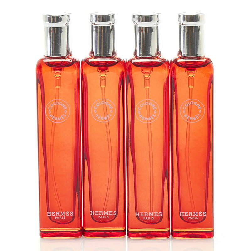 エルメス オーデコロン オー ドゥ ルバーブ エカルラット EAU DE RHUBARBE ECARLATE 香水 15ml×4本セット クリア レッド ガラス レディース HERMES 【中古】