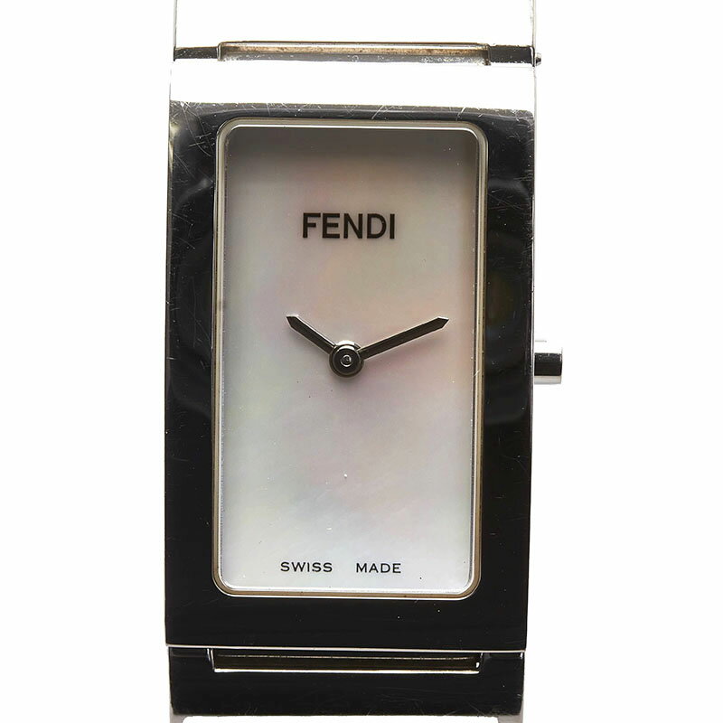 フェンディ 腕時計 3250L クオーツ ホワイトシェル文字盤 ステンレススチール ラバー レディース FENDI 【中古】