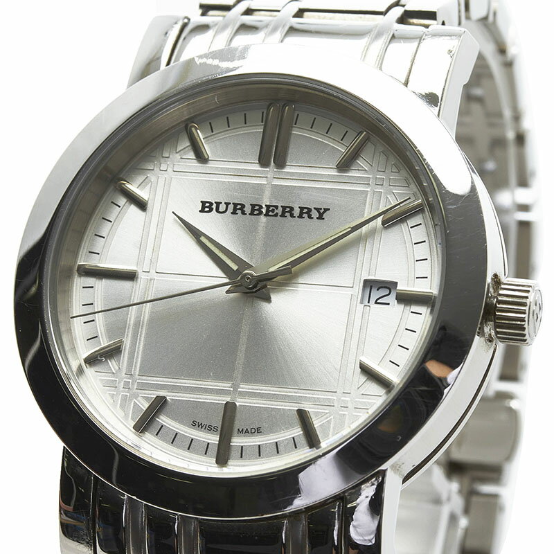 バーバリー 腕時計 BU1350 クオーツ シルバー文字盤 ステンレススチール メンズ BURBERRY 【中古】