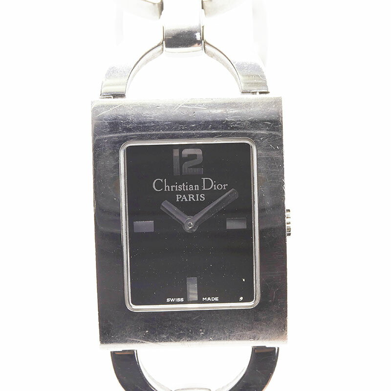 ディオール マリス 腕時計 D78-109 クオーツ ブラック文字盤 ステンレススチール レディース Dior 【中古】