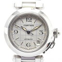 カルティエ パシャC デイト ボーイズ 腕時計 W31023M7 自動巻き ホワイト文字盤 ステンレススチール メンズ CARTIER 【中古】