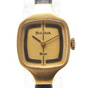 ディオール ブローバ 腕時計 手巻き ゴールド文字盤 ステンレススチール レザー レディース Dior 【中古】