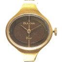 ディオール ブローバ 腕時計 手巻き ブラウン文字盤 ステンレススチール メッキ レディース Dior 【中古】