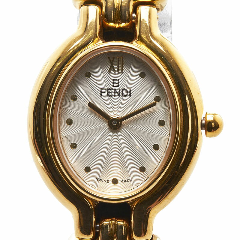 フェンディ チェンジベルト 腕時計 640L クオーツ ホワイト文字盤 ステンレススチール レザー レディース FENDI 【中古】