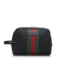 グッチ セカンドバッグ クラッチバッグ 630916 ブラック ナイロン レザー レディース GUCCI 【中古】