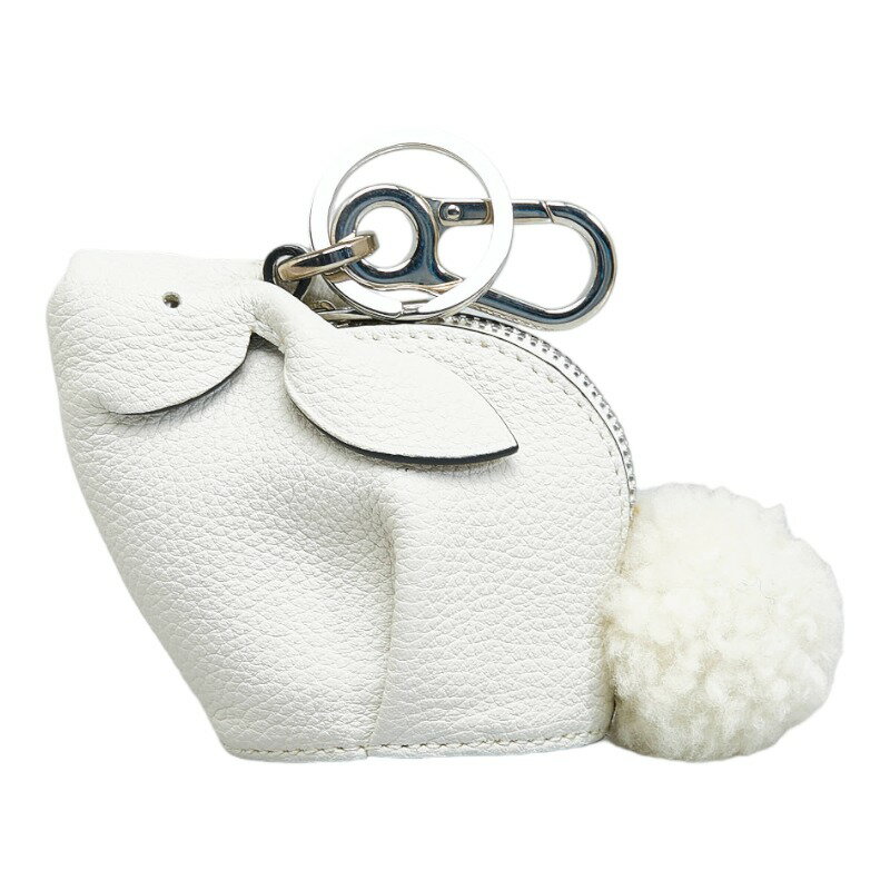 ロエベ うさぎ 兎 ラビット キーホルダー チャーム ホワイト レザー レディース LOEWE 【中古】のサムネイル