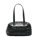 シャネル チョコバー ハンドバッグ ミニボストンバッグ ブラック キャビアスキン レディース CHANEL 【中古】