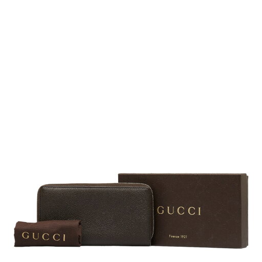 グッチ ロングウォレット 長財布 ブラウン レザー レディース GUCCI 【中古】 グッチ ロングウォレット 長財布 ブラウン レザー レディース GUCCI 【中古】