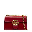 グッチ GGマーモント チェーン ショルダーバッグ 431777 レッド レザー レディース GUCCI 【中古】