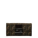 フェンディ ズッカ 長財布 2304-31097 ブラウン キャンバス レザー レディース FENDI 【中古】