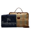 バーバリー ノバチェック シャドーホース ビジネスバッグ ショルダーバッグ 2WAY ベージュ マルチカラー PVC レザー メンズ BURBERRY 【中古】