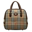 バーバリー ノバチェック シャドーホース ハンドバッグ ベージュ マルチカラー キャンバス レザー レディース BURBERRY 【中古】