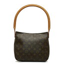 ルイ ヴィトン モノグラム ルーピングMM ショルダーバッグ ハンドバッグ M51146 ブラウン PVC レザー レディース LOUIS VUITTON 【中古】