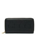 グッチ ロゴ ラウンドファスナー 長財布 658691 ブラック レザー レディース GUCCI 【 ...