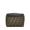 フェンディ ズッカ バニティバッグ ハンドバッグ 26554 ベージュ ブラウン キャンバス レザー レディース FENDI 【中古】