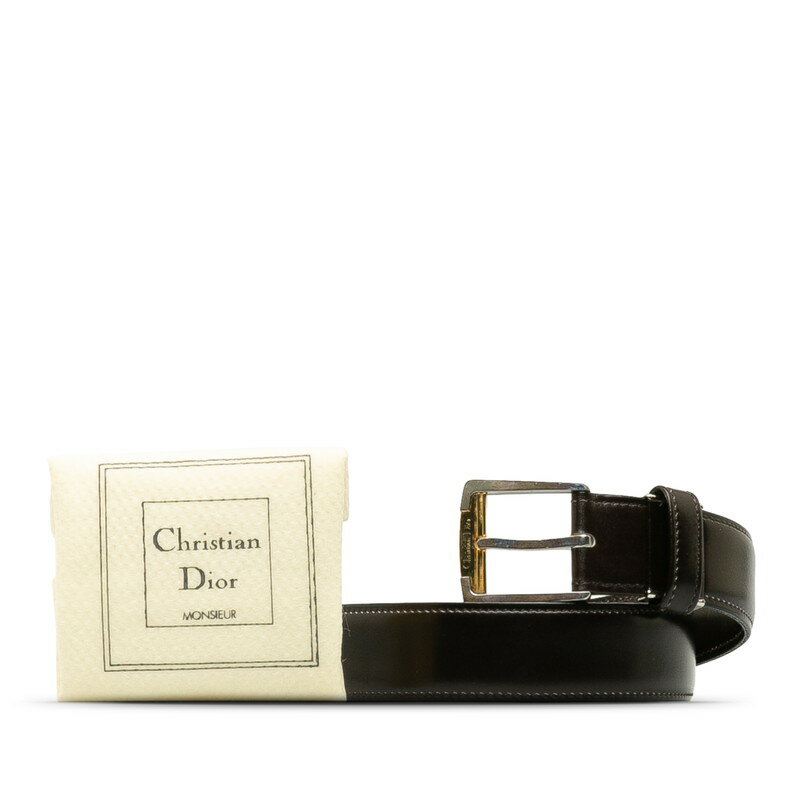 ディオール MONSIEUR ベルト ブラウン レザー メンズ Dior 【中古】