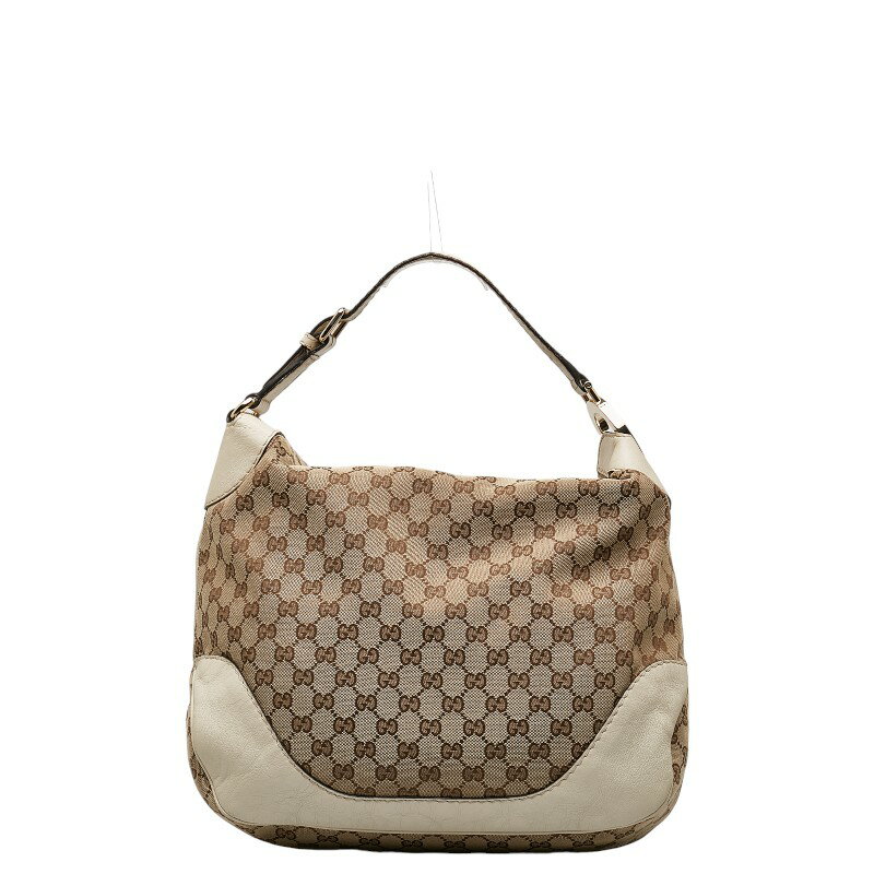 グッチ GGキャンバス シャルロッテ ワンショルダーバッグ 203506 ベージュ ホワイト キャンバス レザー レディース GUCCI 【中古】