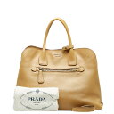 プラダ サフィアーノ ハンドバッグ ショルダーバッグ 2WAY ベージュ レザー レディース PRADA 【中古】