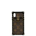 ルイ ヴィトン モノグラム アイ トランク iphone X XS スマホケース M62618 ブラウン マルチカラー PVC メタル メッキ レディース LOUIS VUITTON 【中古】